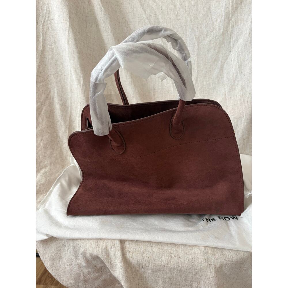 The Row Margaux Burgundy Suede Top Handle Bag - Picture 15 of 15